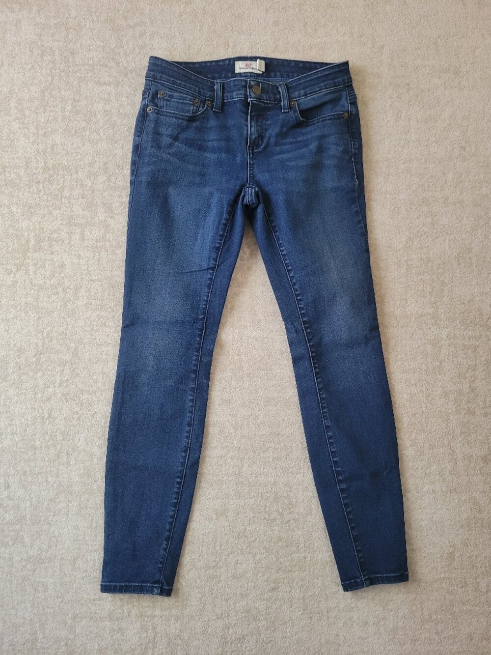 Vineyard Vines Dark Wash Skinny Ankle Denim Jeans Size 2 Coastal Preppy Casual